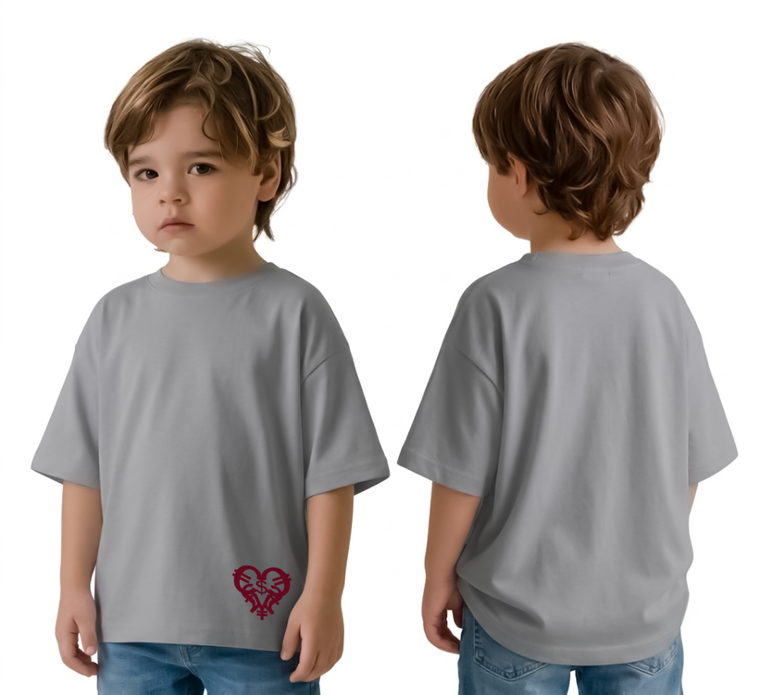 Kids Grey Hem Logo Tee