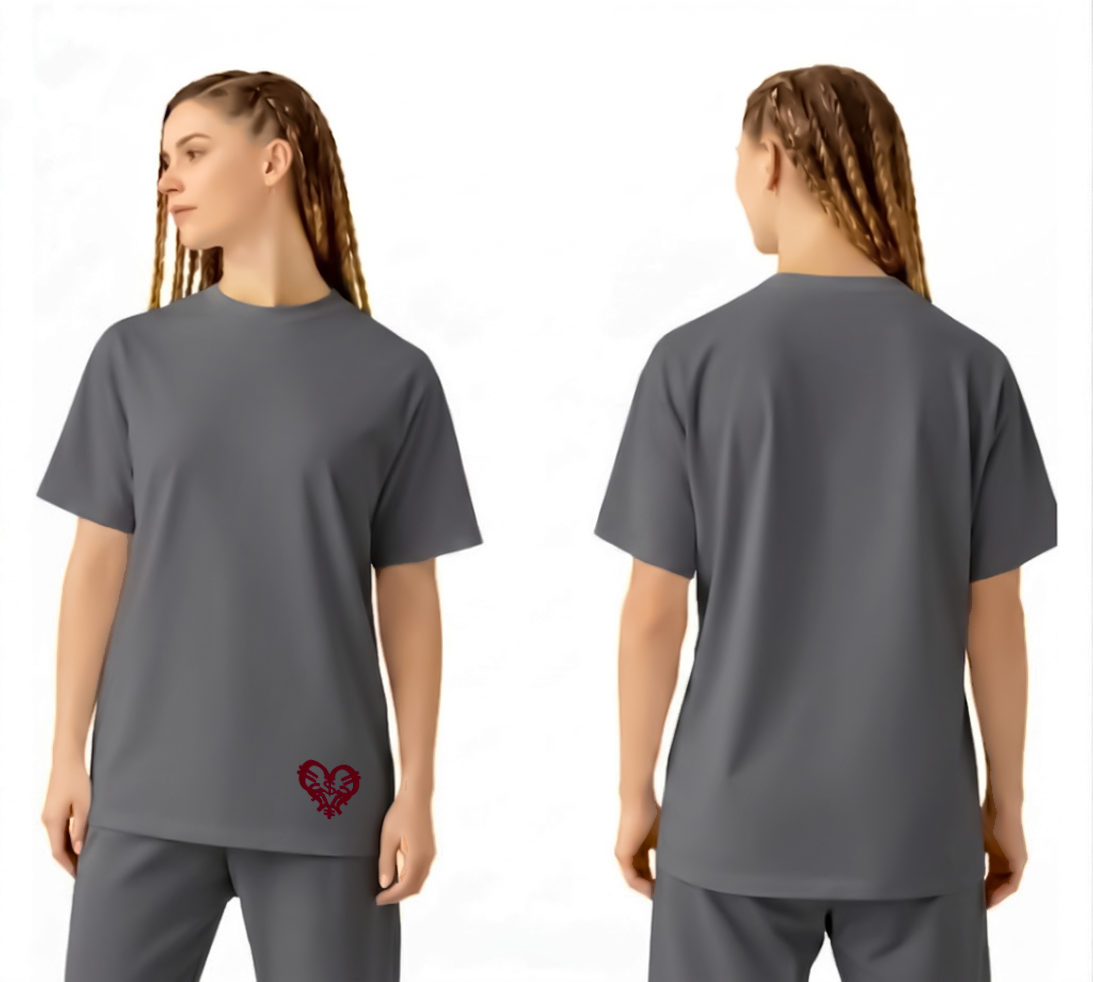 Women's Grey Hem Logo Tee