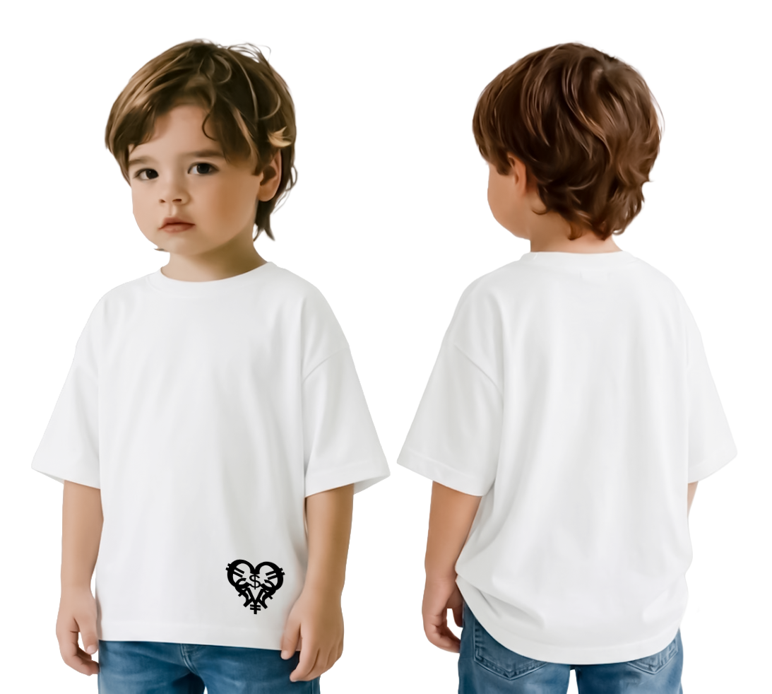 Kids White Hem Logo Tee