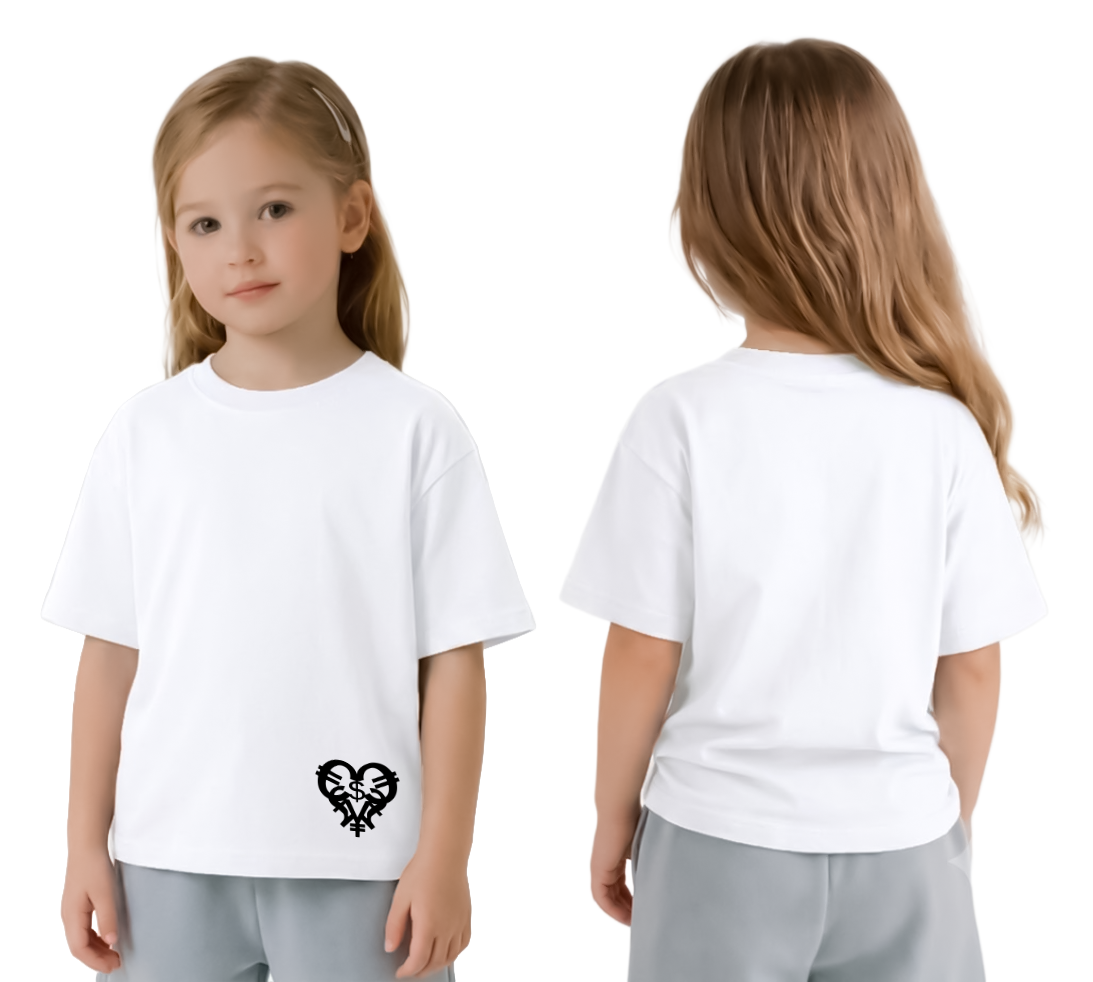 Kids White Hem Logo Tee