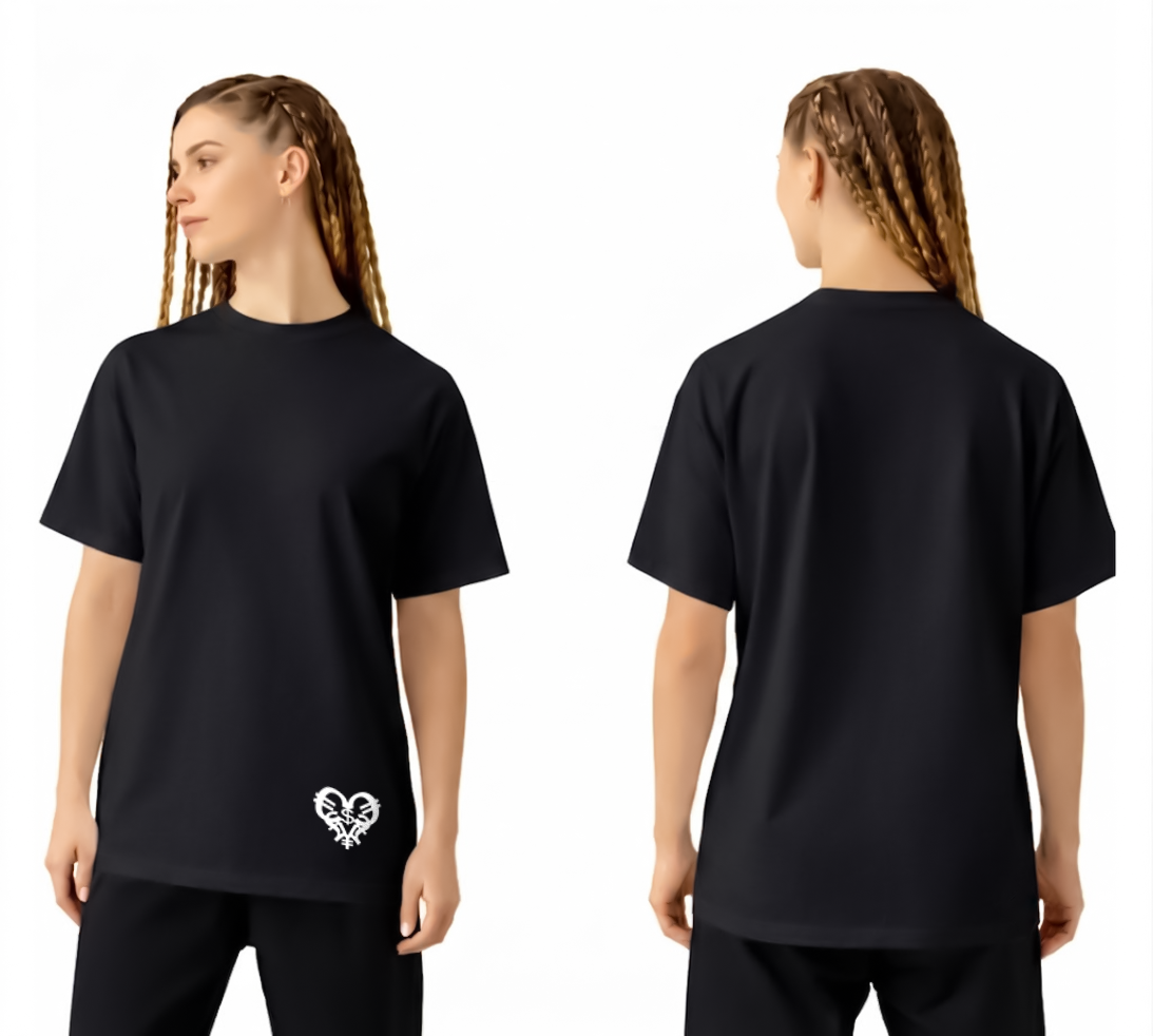 Women's Black Hem Logo Tee