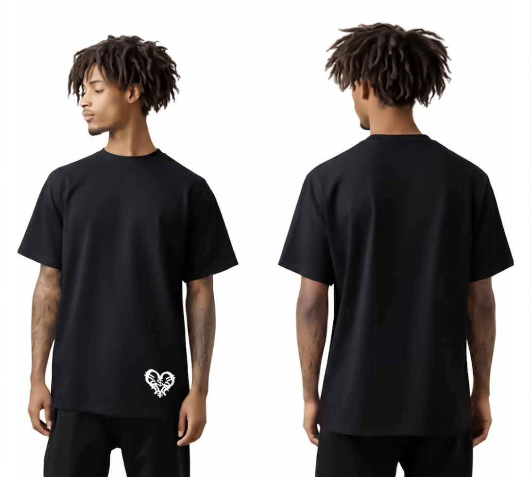 Black Hem Logo Tee