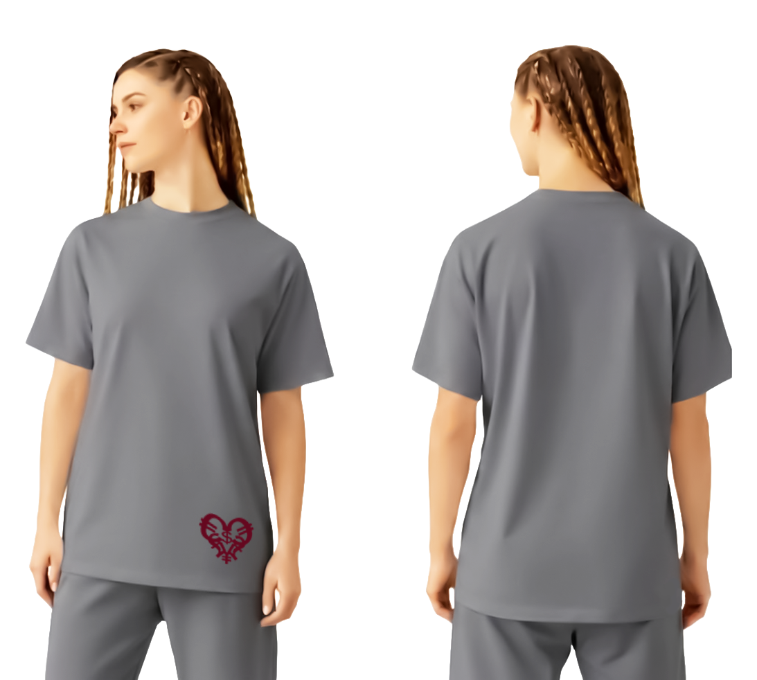 Women's Grey Hem Logo Tee