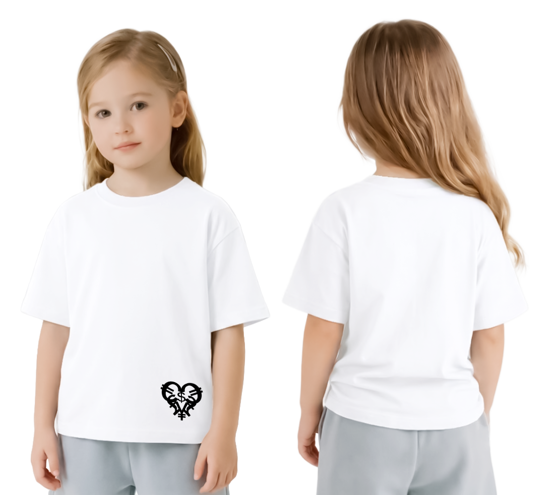 Kids White Hem Logo Tee