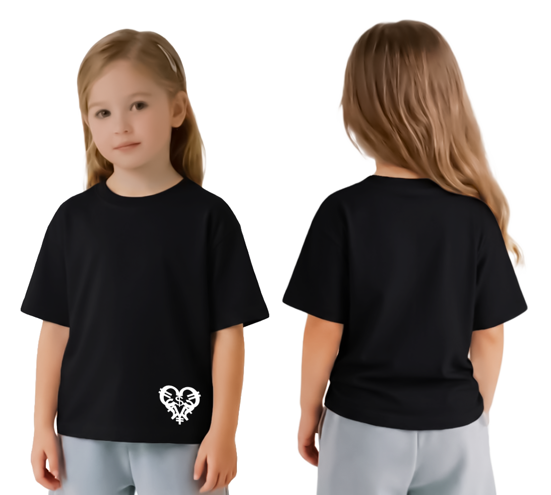 Kids Black Hem Logo Tee