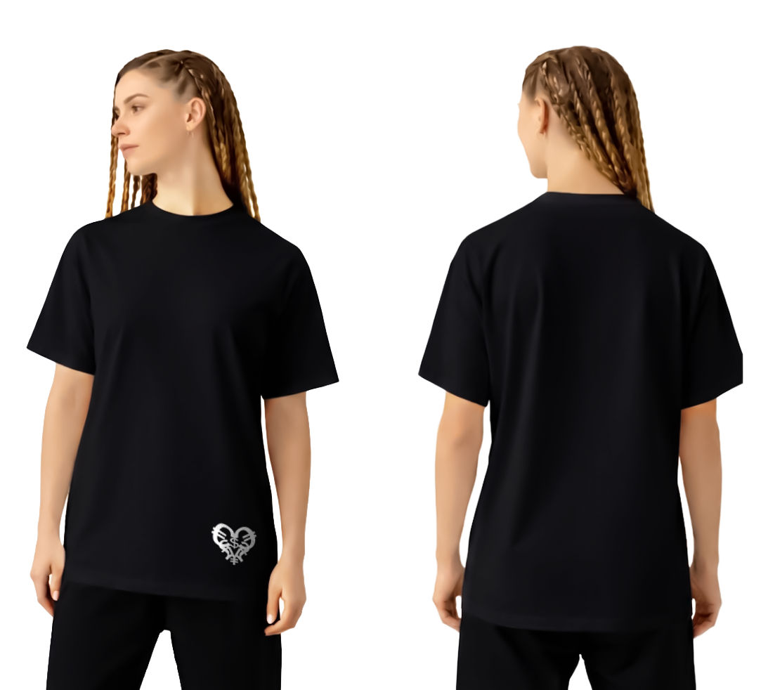 Women's Black Hem Logo Tee